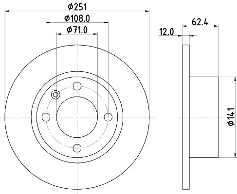 HELLA PAGID Jarrulevy 8DD 355 104-831